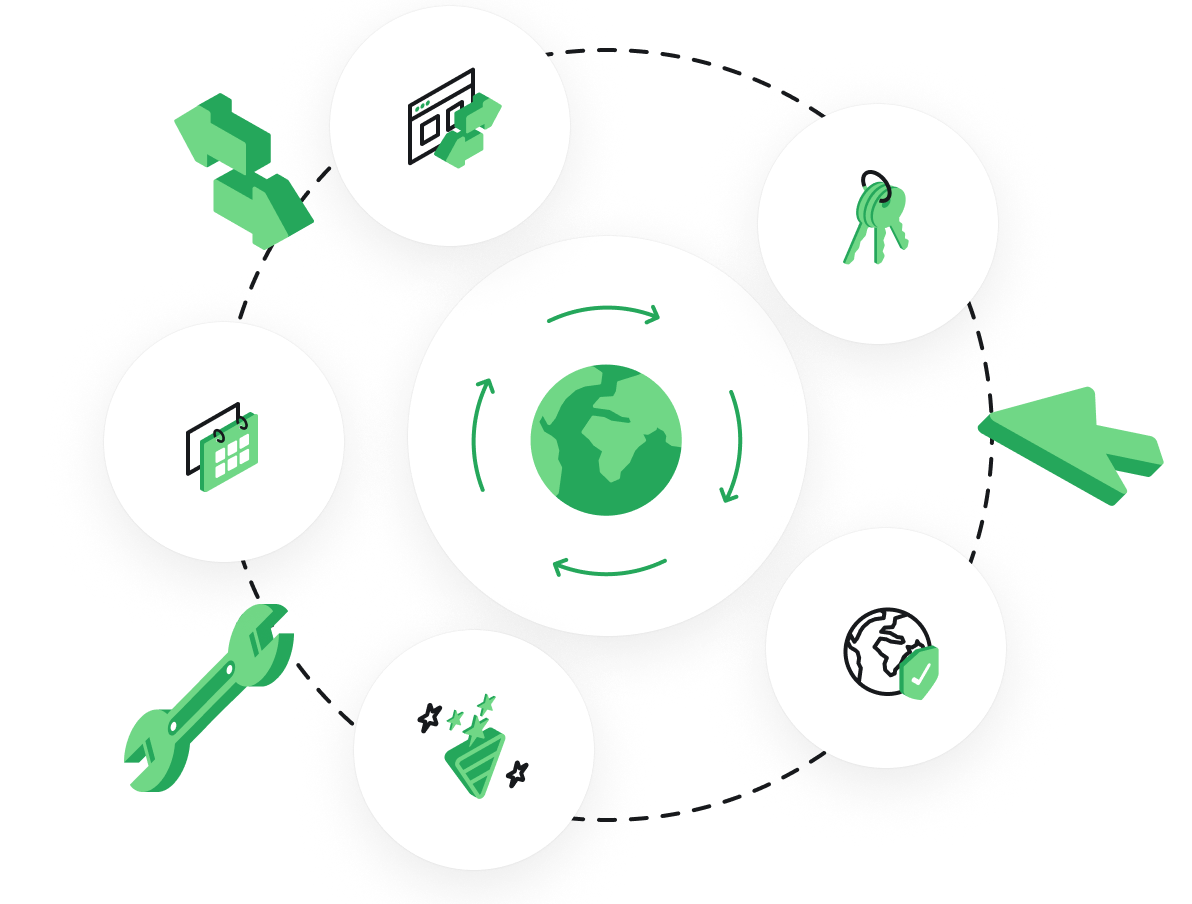 Section Domain Search - Right aligned custom graphic in a container
